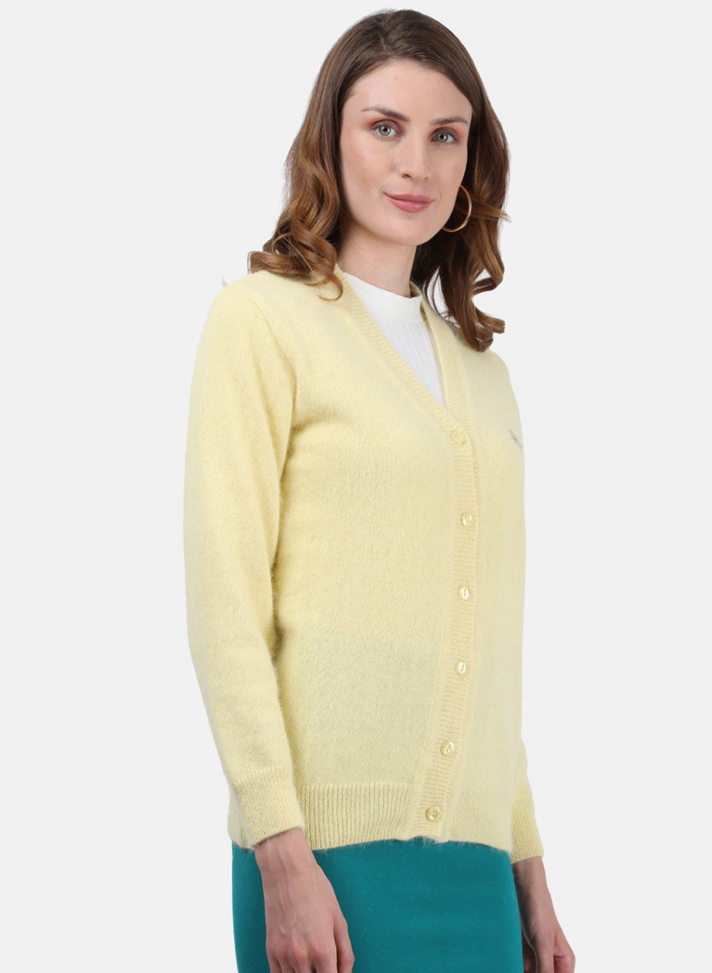 Women Yellow Solid Cardigan