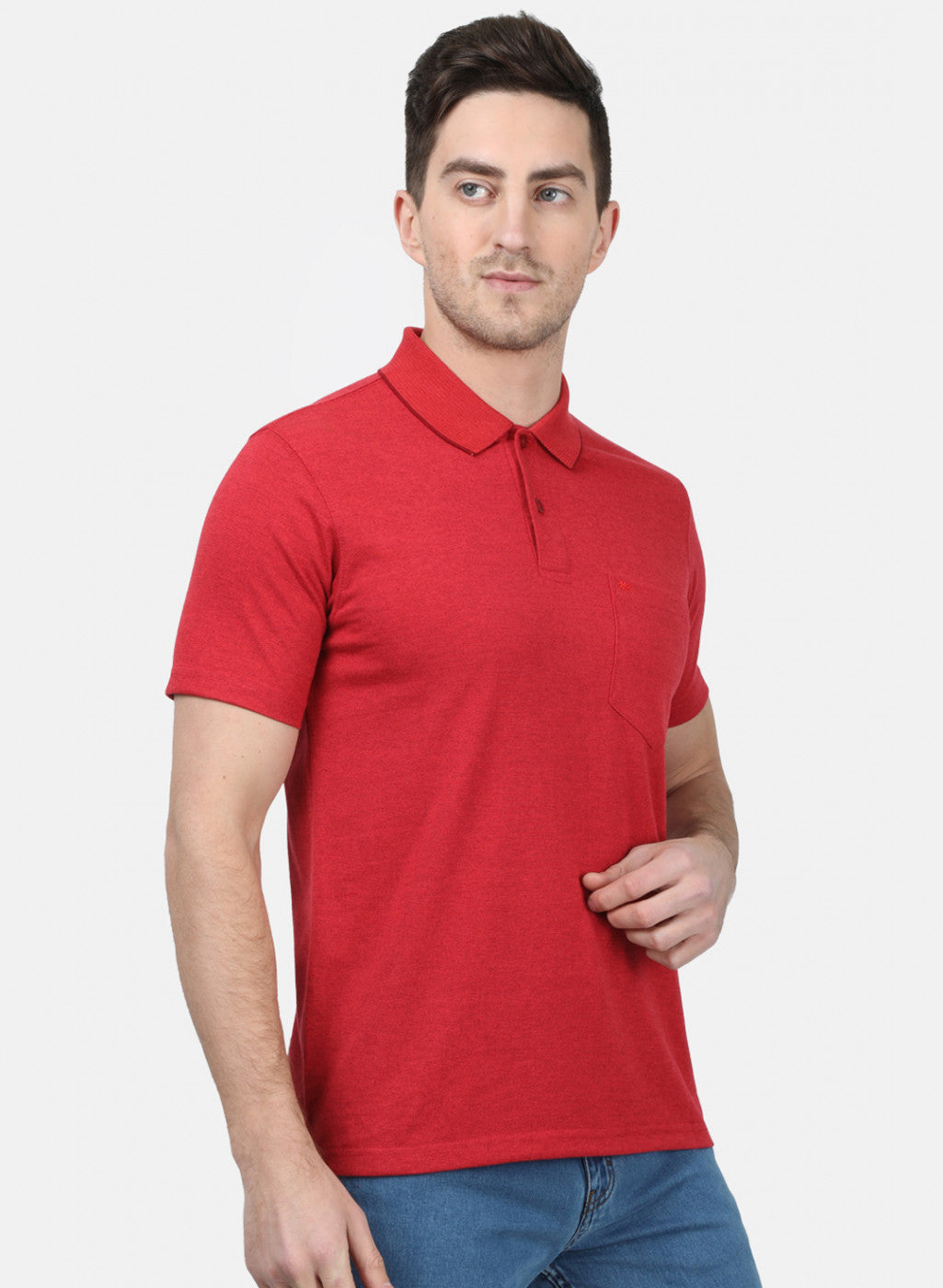 Mens Maroon Plain T-Shirts
