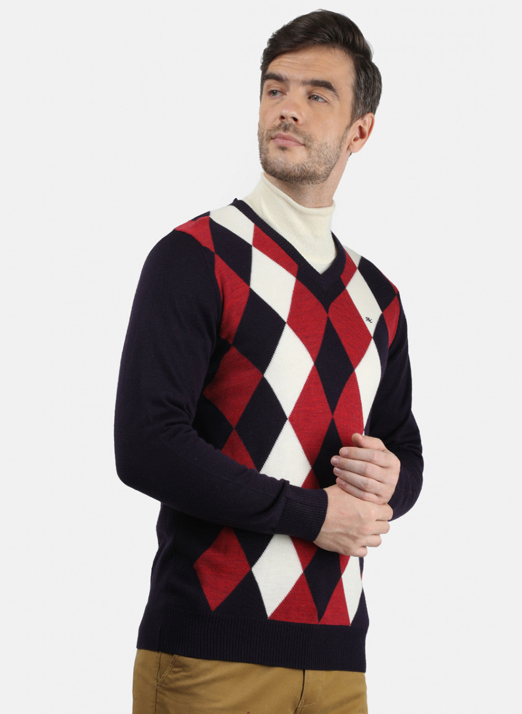 Men Multicolor Solid Pullover