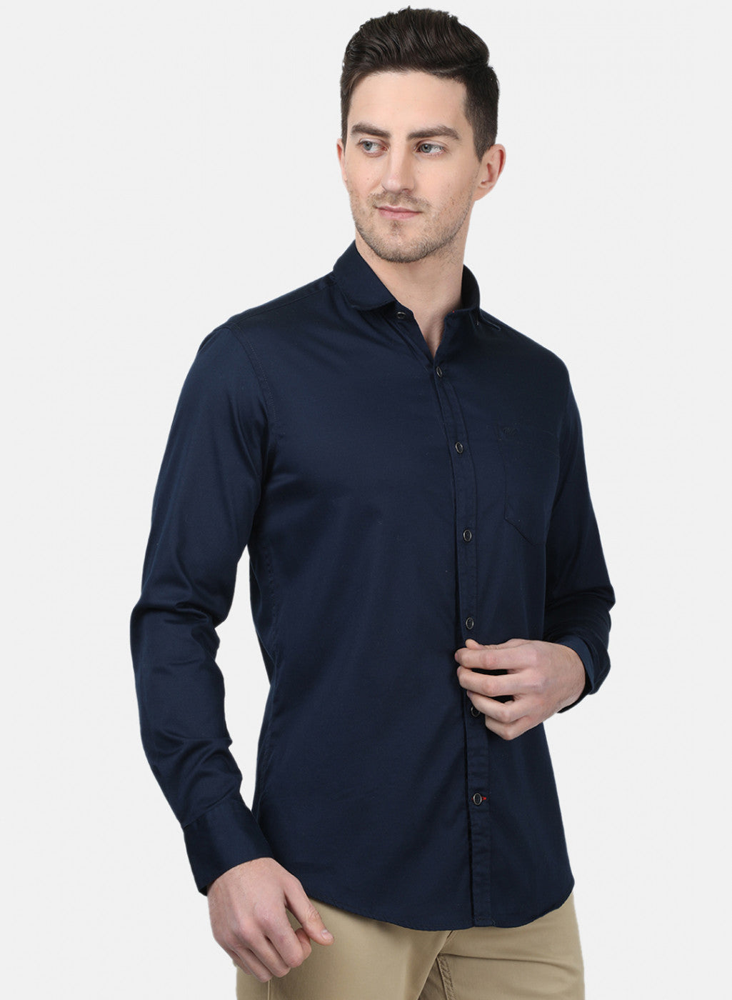 Mens NAvy Blue Solid Shirts