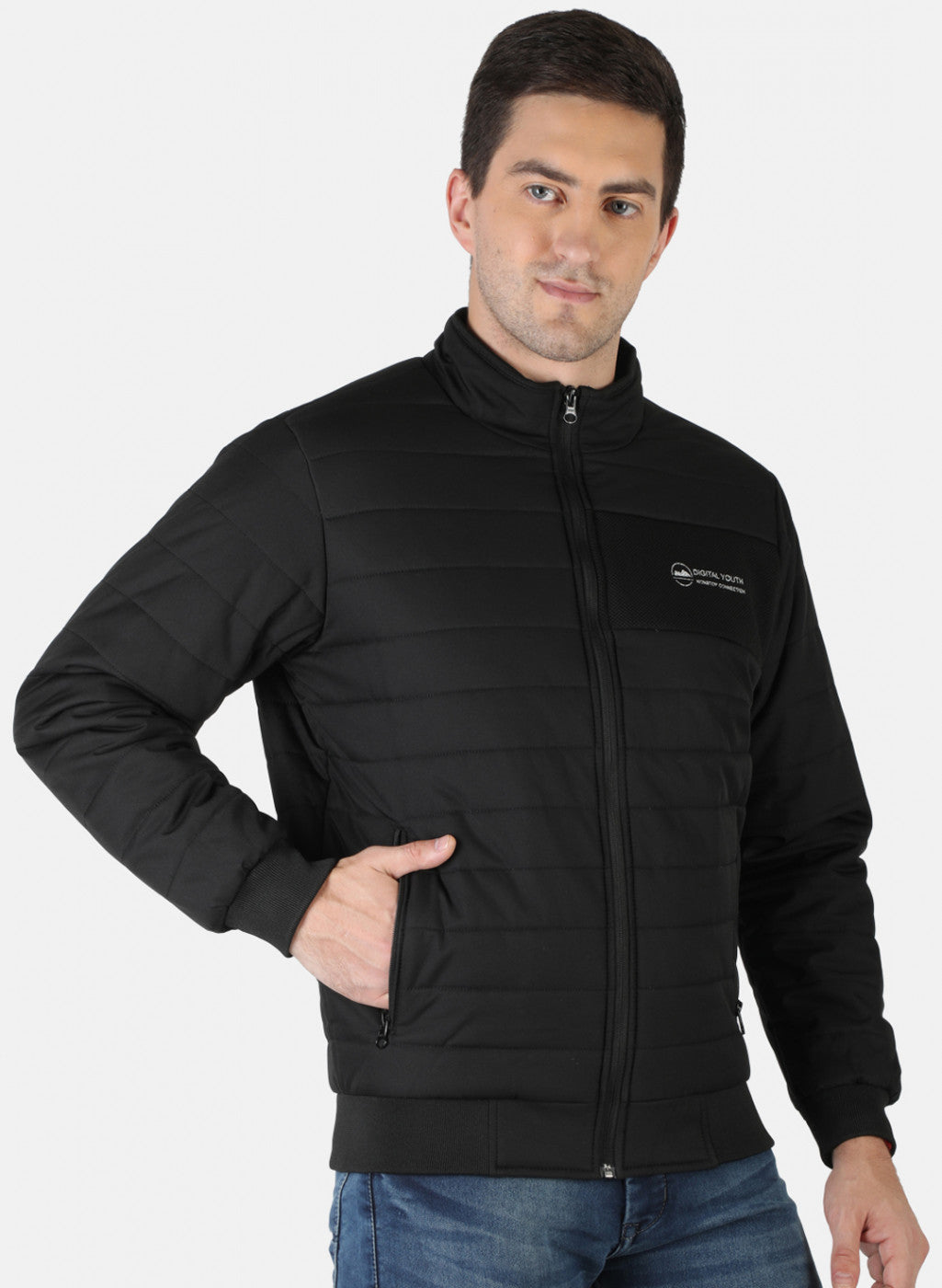 Men Black Solid Jacket