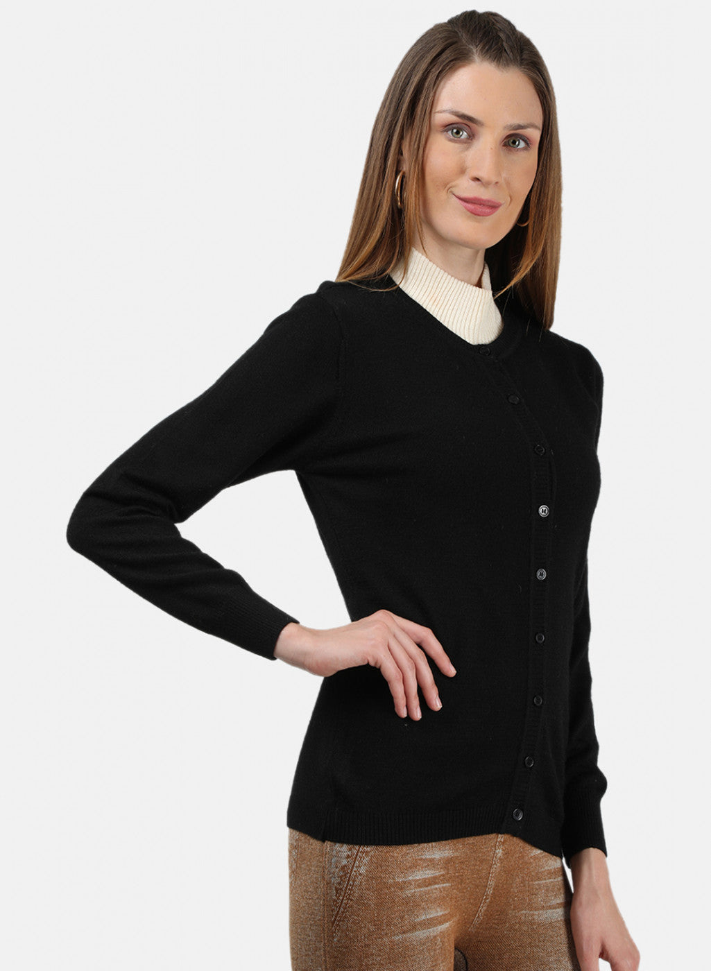 Women Black Solid Cardigan
