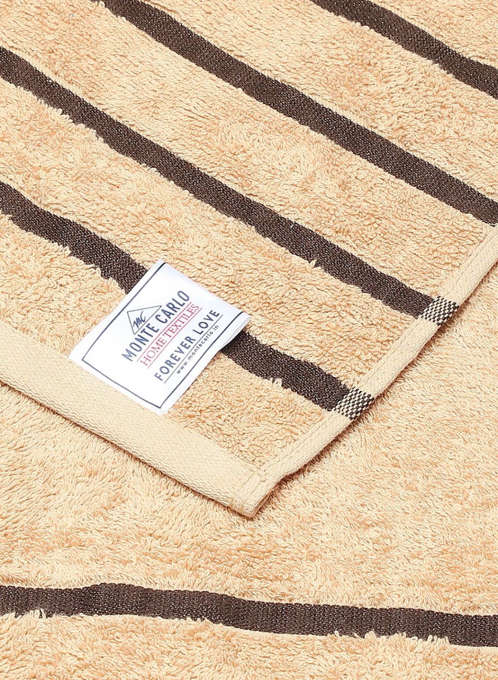 Brown & Beige Cotton 525 GSM Bath Towel (Pack of 2)