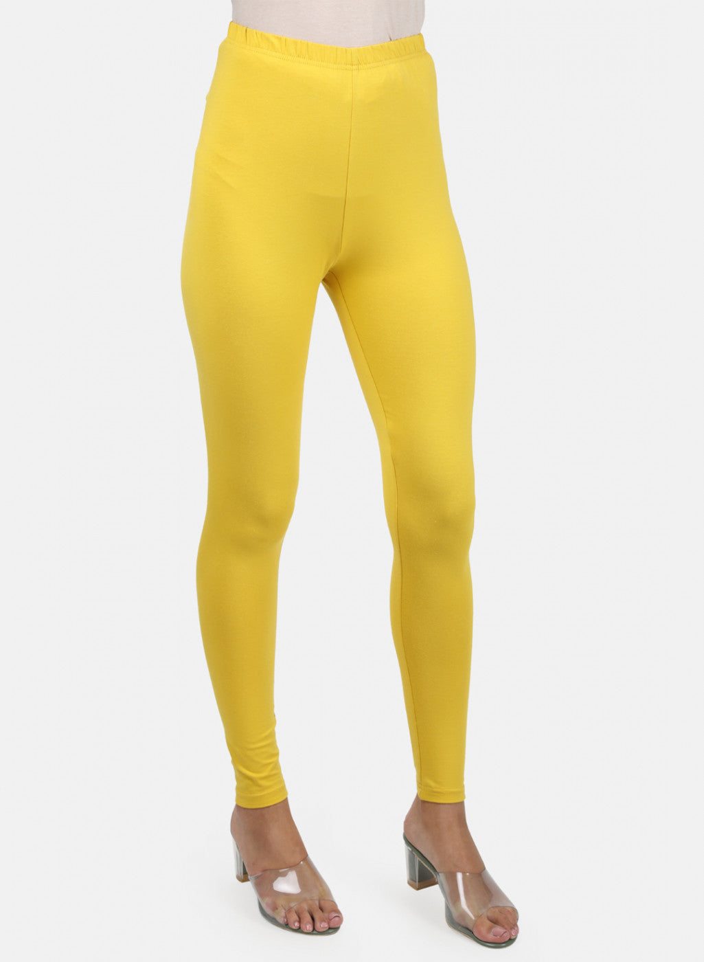 Womens Yellow Plain Legging
