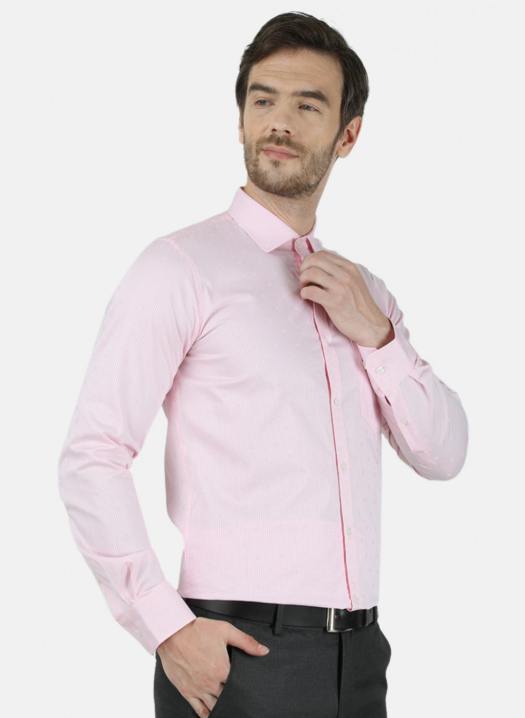 Mens Pink Check Shirt