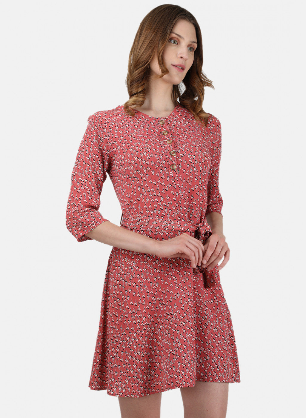 Womens Peach Printed Tunic
