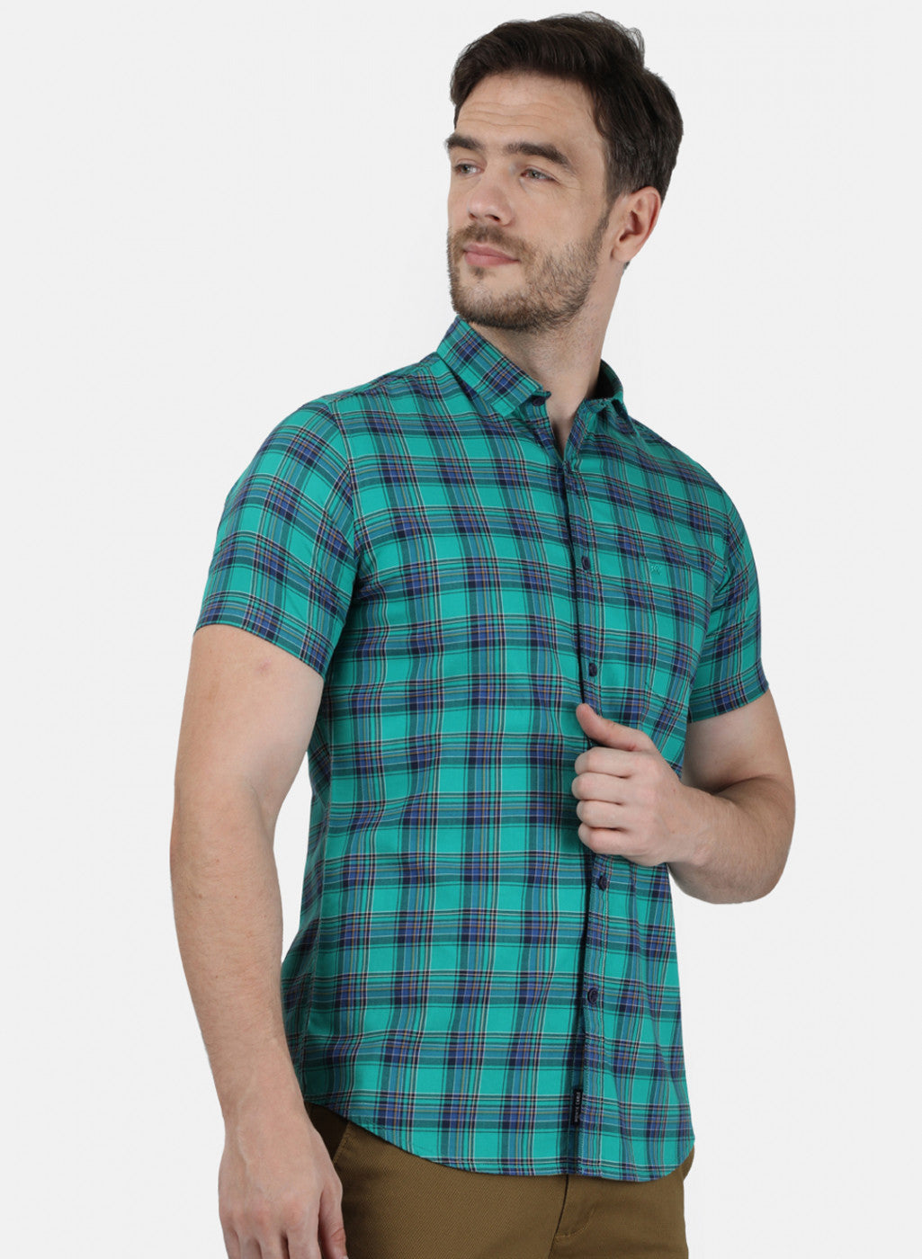 Mens Green Check Shirts