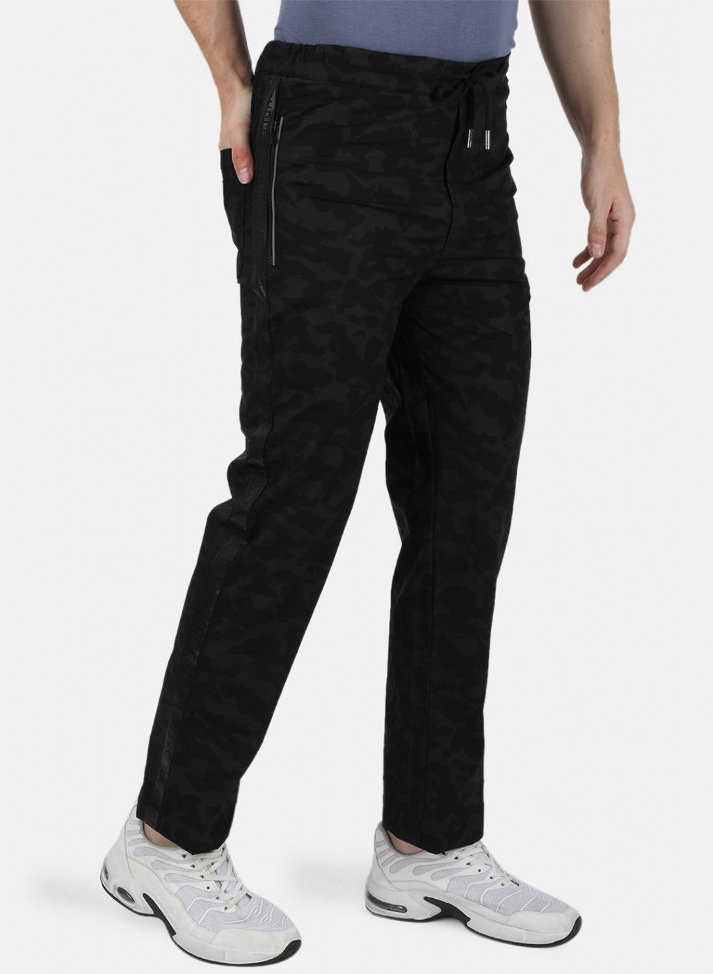 Mens Black Printed Lower