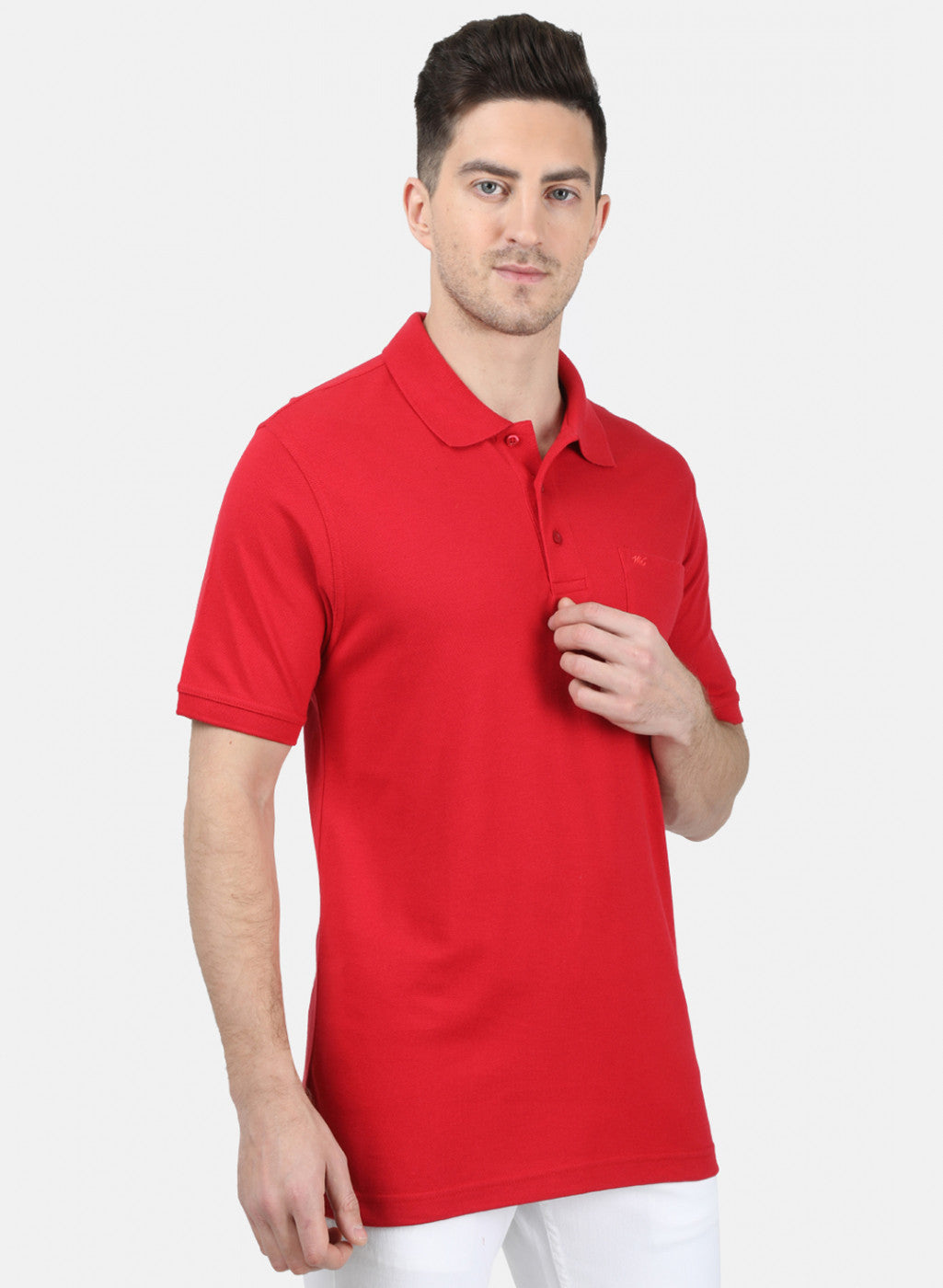 Mens Red Plain T-Shirt