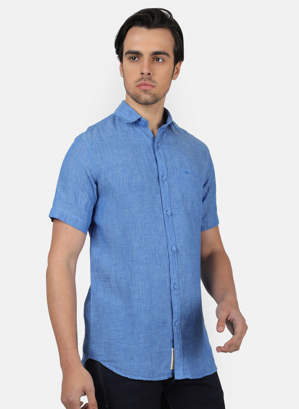 Men Blue Solid Shirts