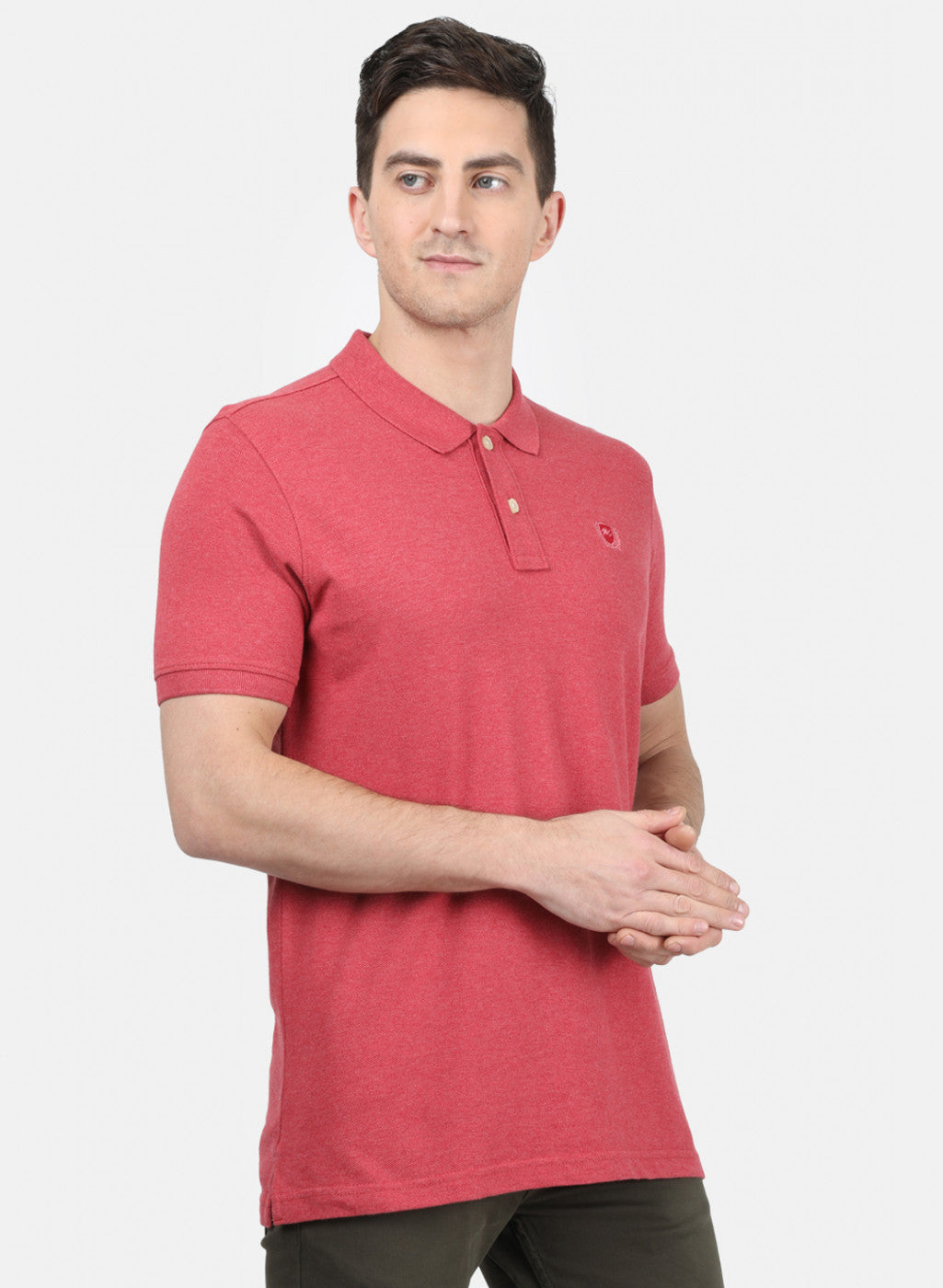 Mens Red Plain T-Shirt