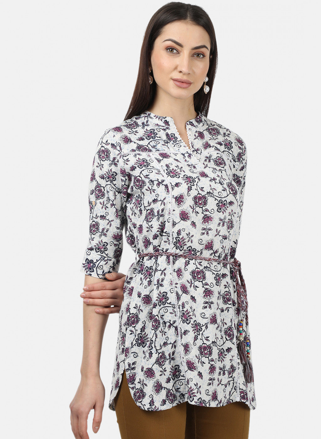 Womens Purple Printed Top