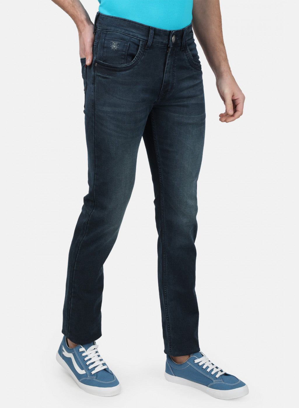 Mens NAvy Blue Normal Wash Denims