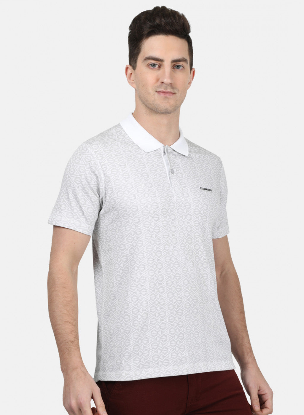 Mens White Printed T-Shirt