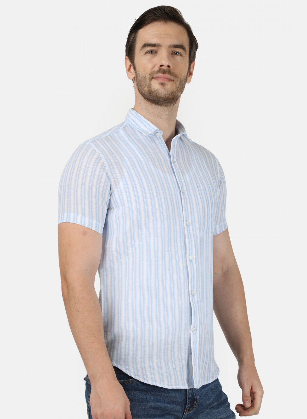 Mens Sky Blue Stripe Shirt