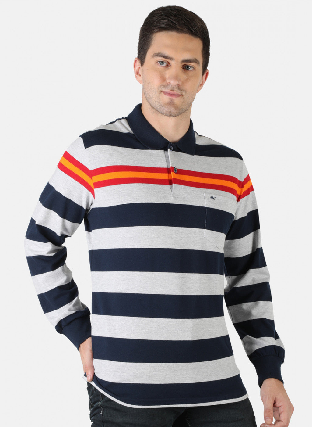 Men Blue Stripe T-Shirt