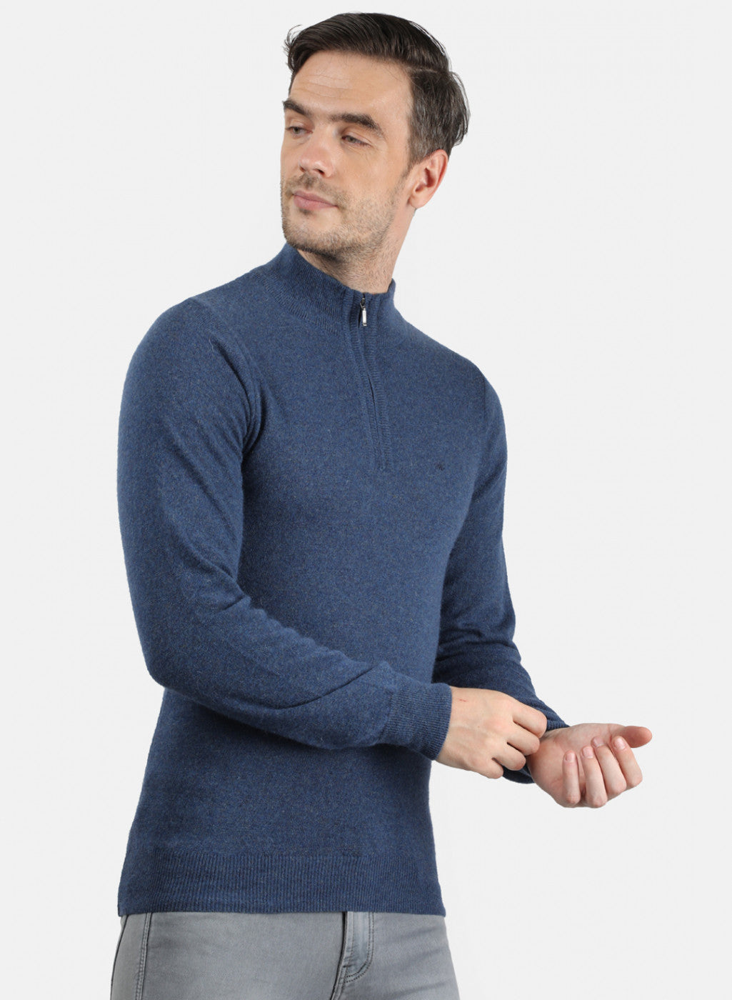 Men Blue Solid Pullover