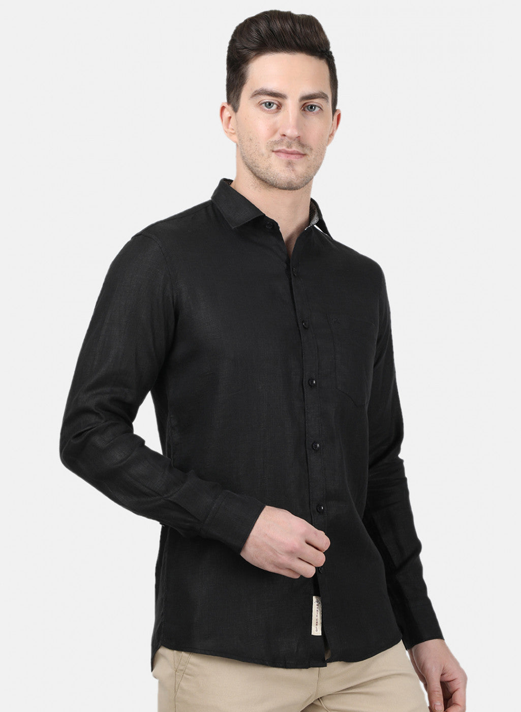 Mens Black Solid Shirt