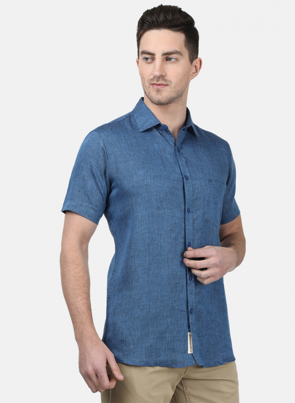 Mens NAvy Blue Solid Shirts