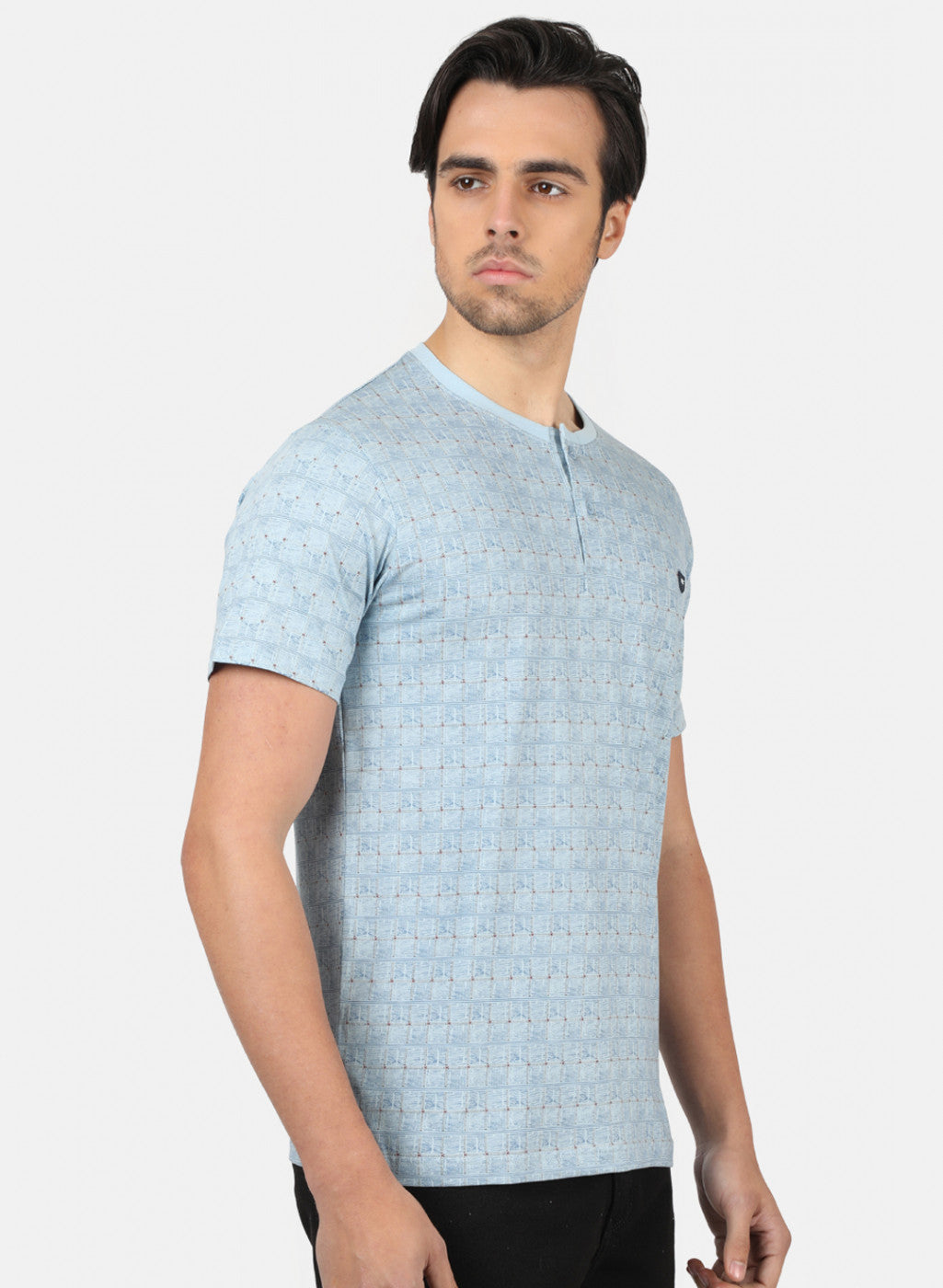 Men Blue Printed T-Shirts