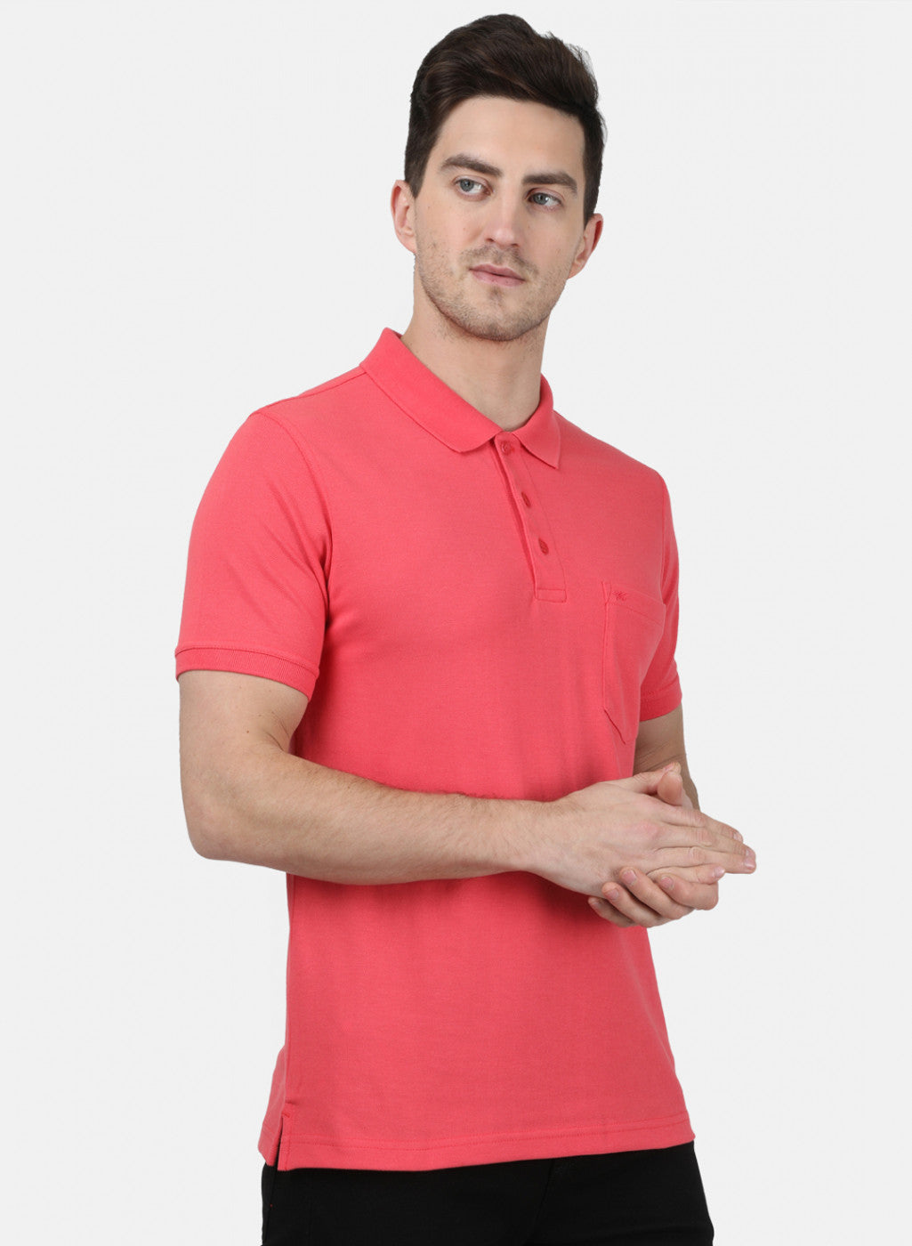 Mens Red Plain T-Shirt