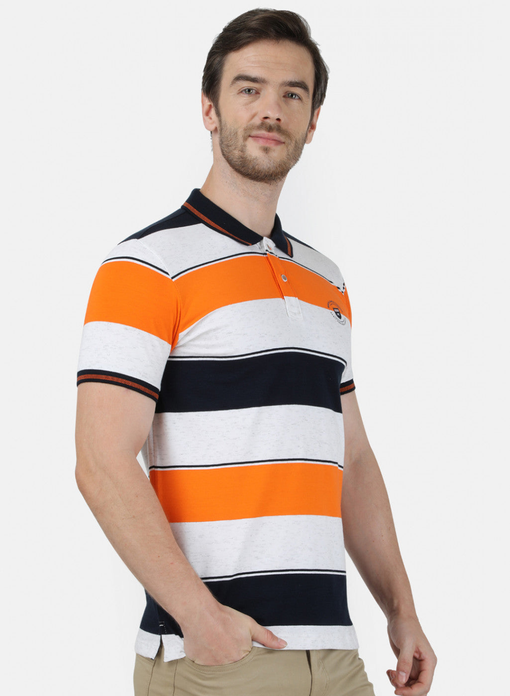 Mens Orange Stripe T-Shirt