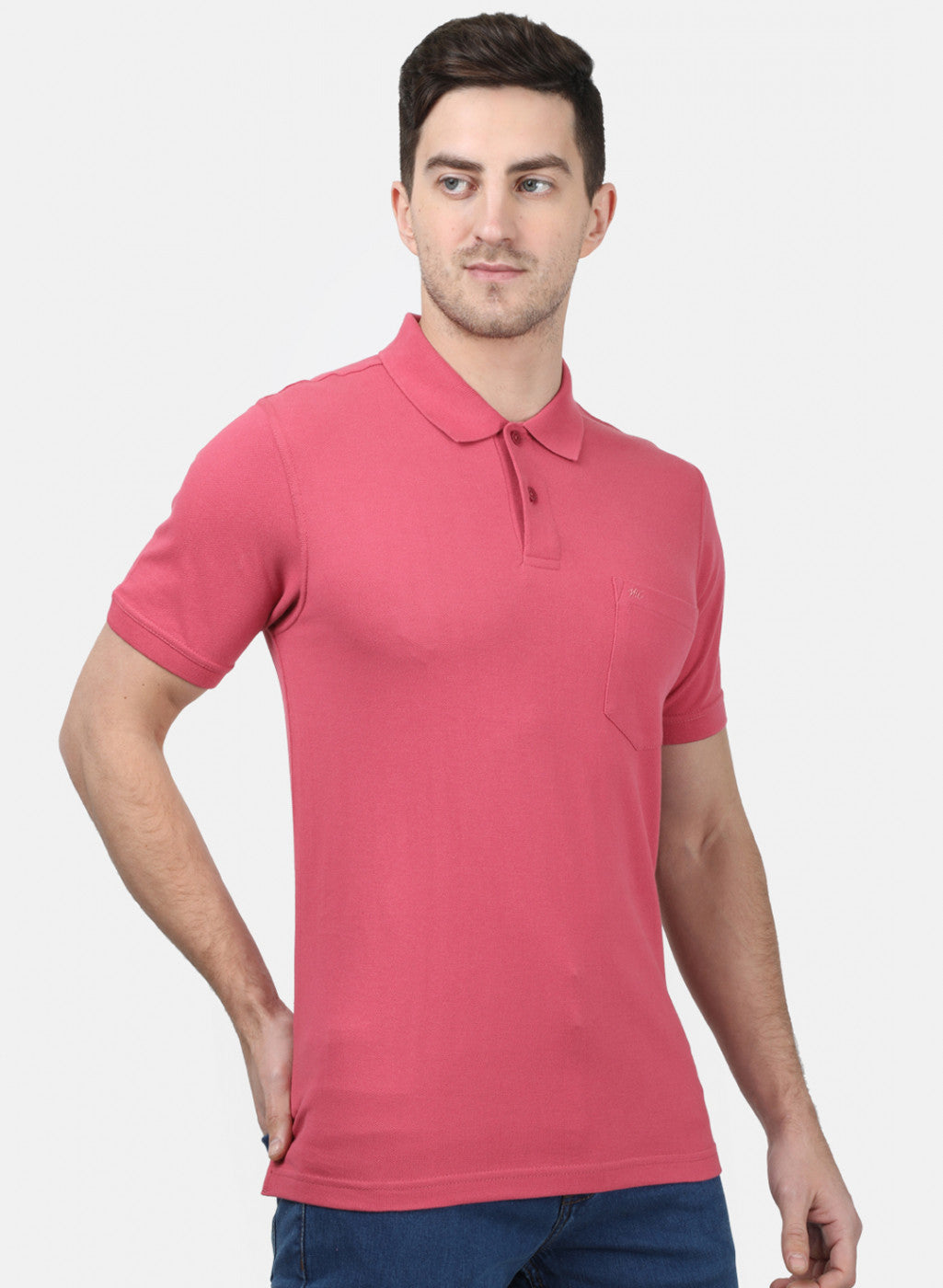 Mens Pink Plain T-Shirts