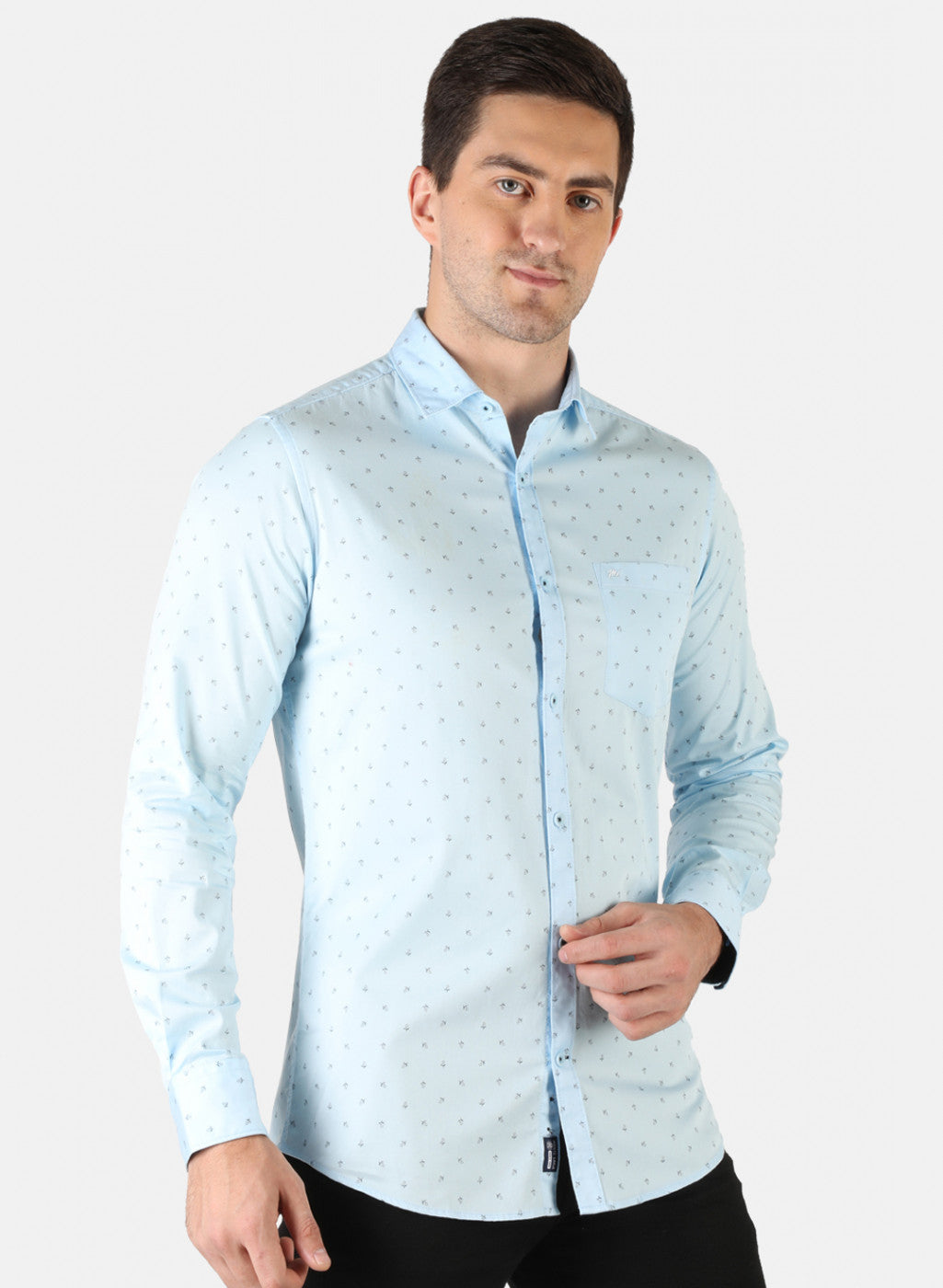 Men Blue Printed Shirt