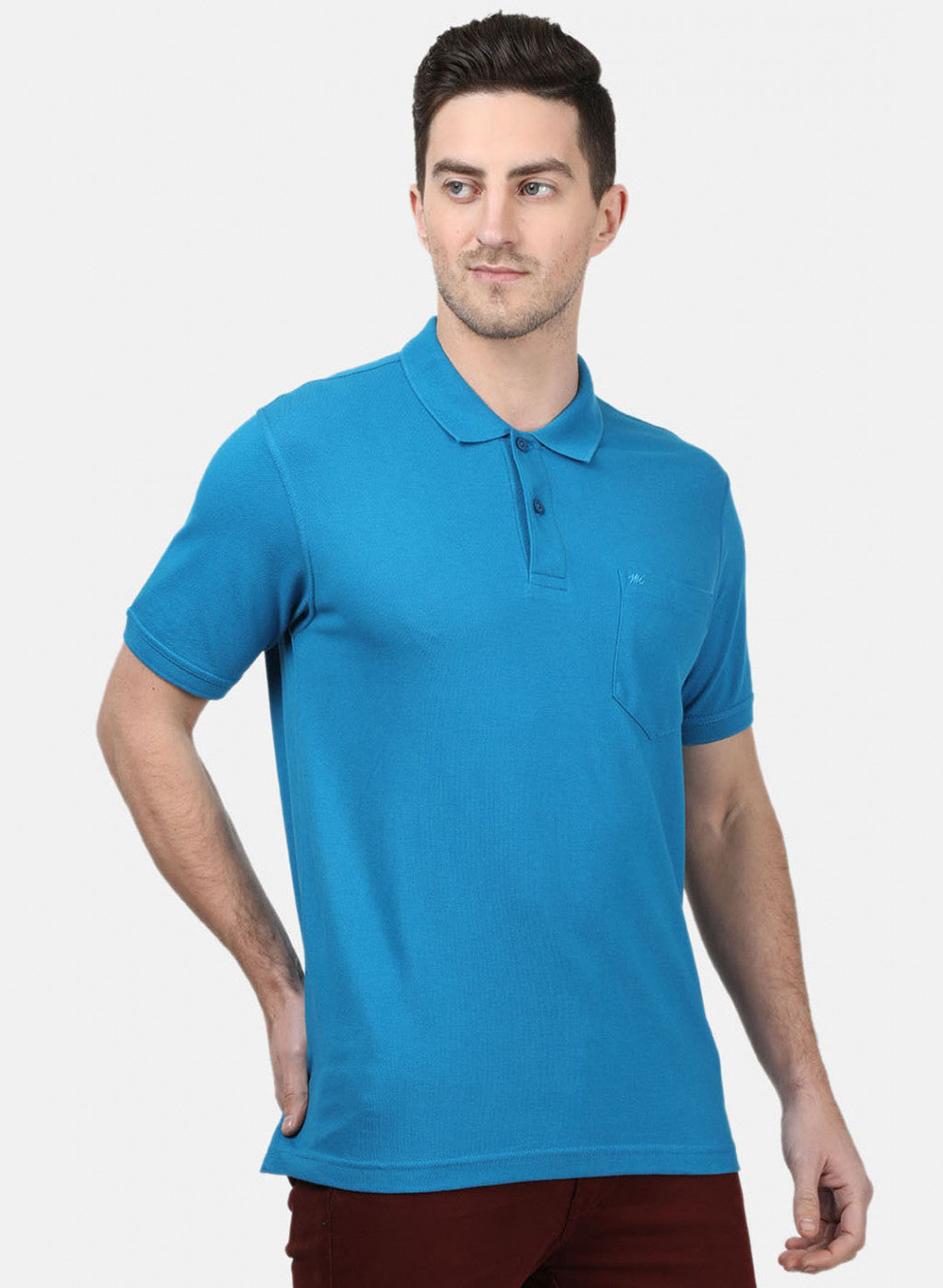 Mens Blue Plain T-Shirts