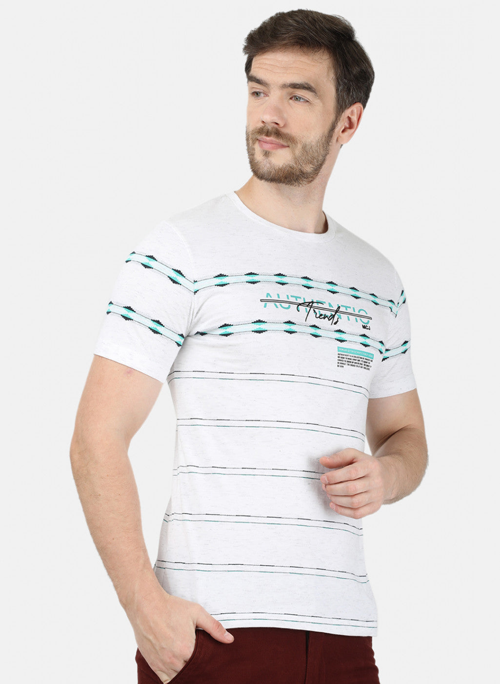 Mens Grey Jaquard T-Shirt