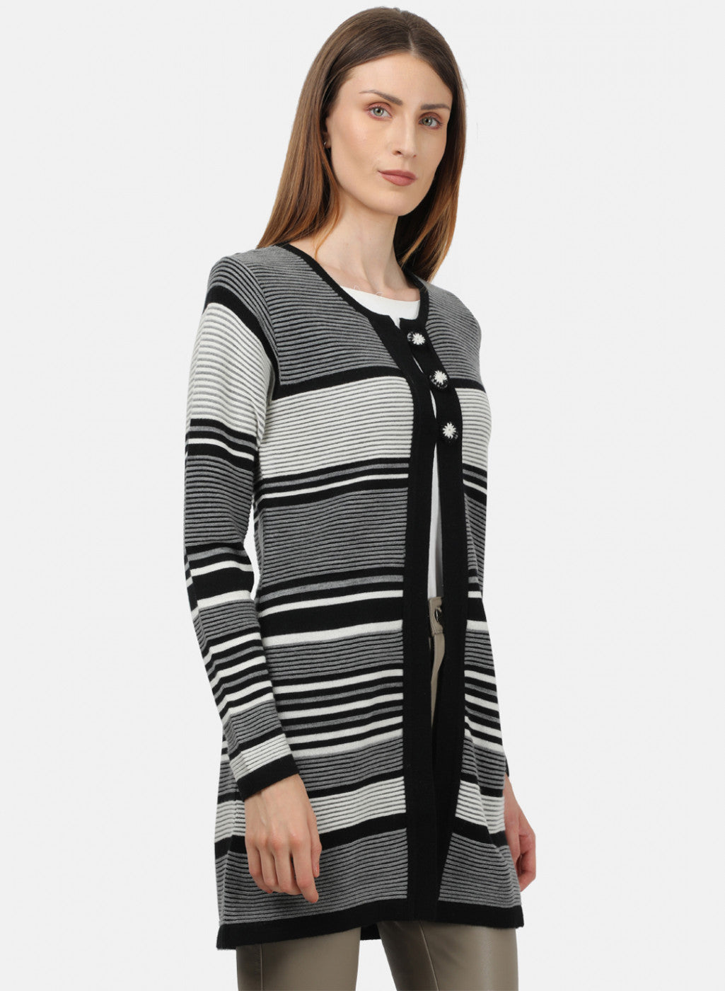 Women Black Solid Cardigan