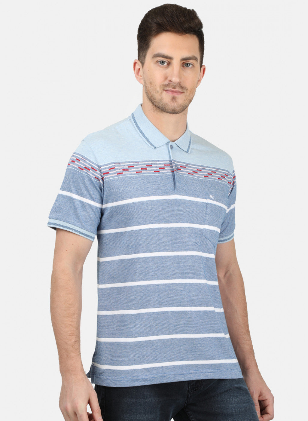 Mens Sky Blue Stripe T-Shirt