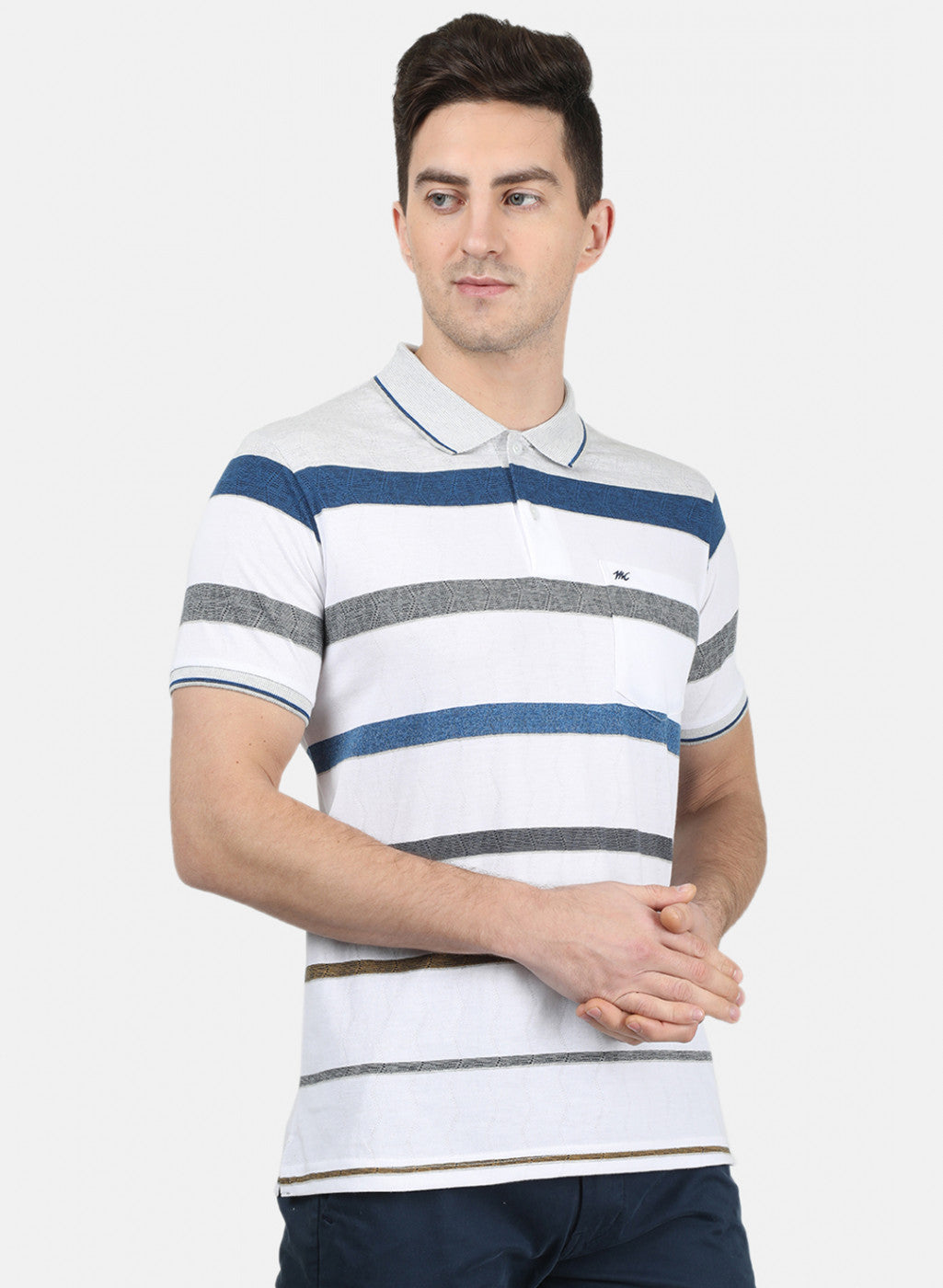 Mens White Stripe T-Shirt