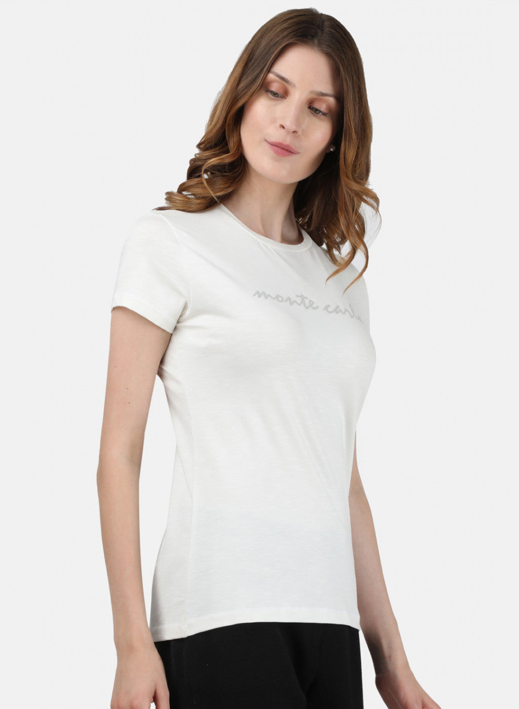 Womens Off White Printed Top