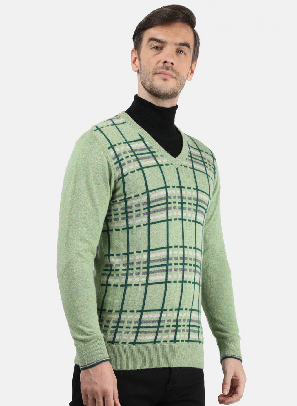 Men Green Solid Pullover