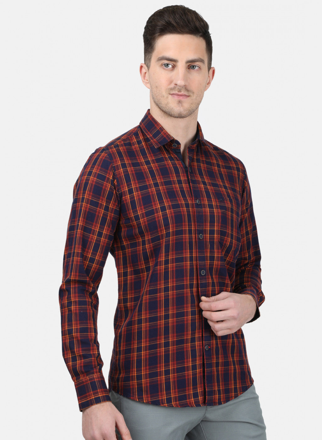 Mens NAvy Blue Check Shirt