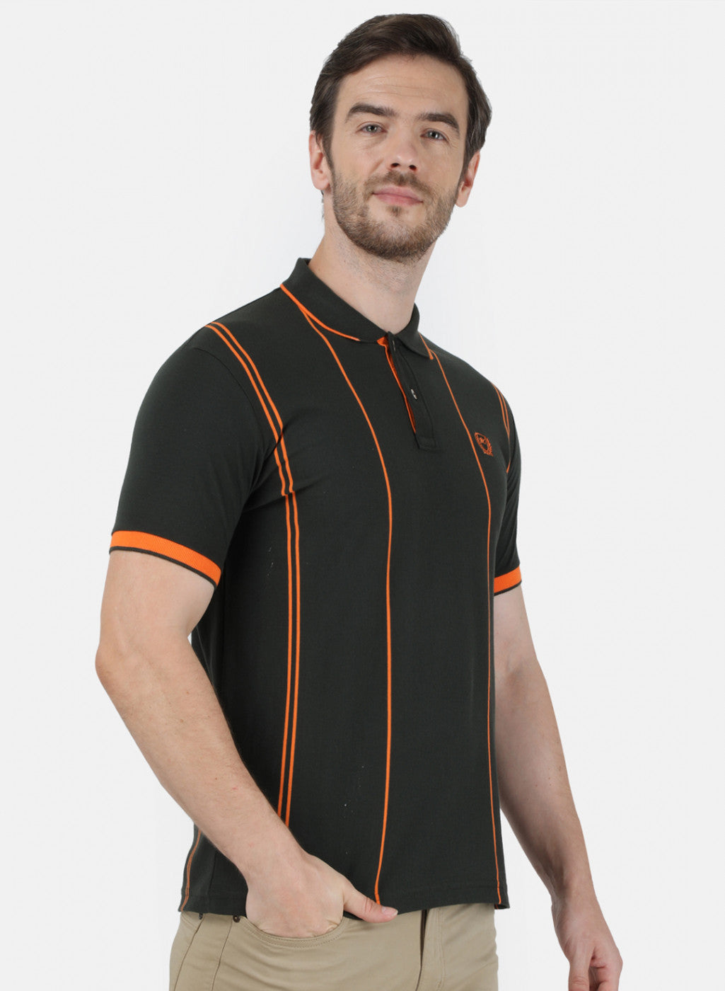 Mens Olive Stripe T-Shirt