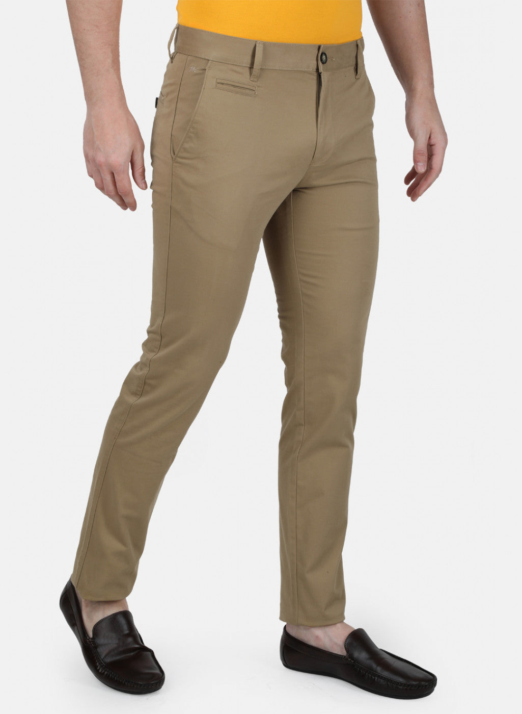 Mens Khaki Slim Trouser