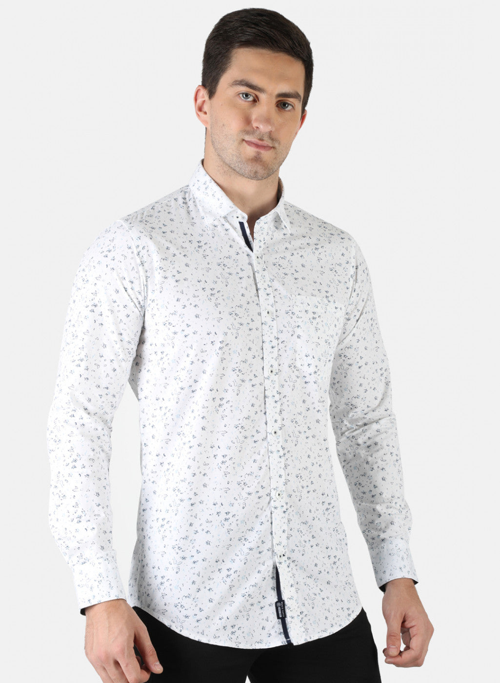 Men White Printed Shirt