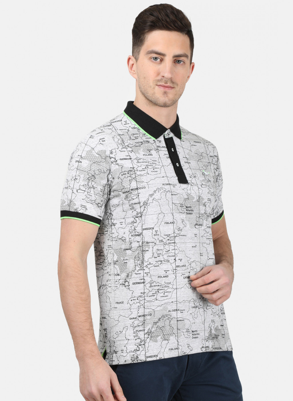 Mens Grey Printed T-Shirt