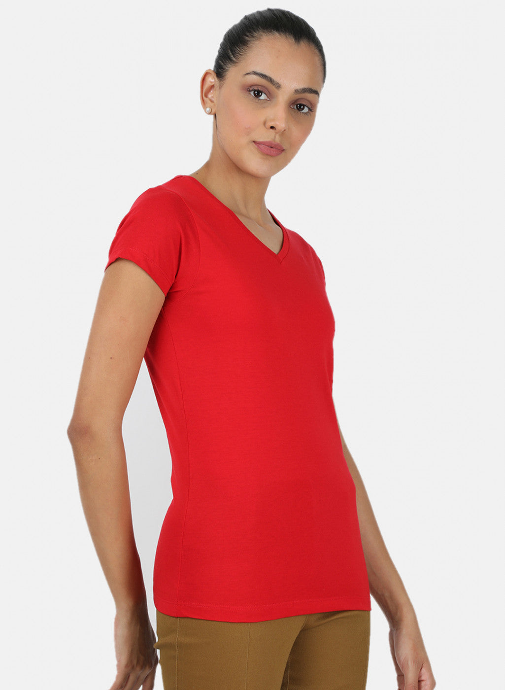 Womens Black & Red Plain Top 2Pc Set