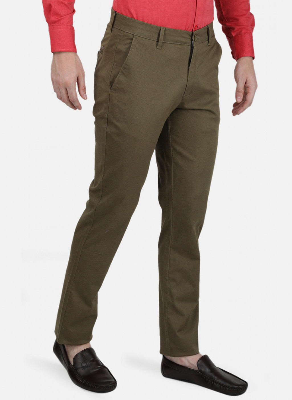 Mens Brown Printed Trousers