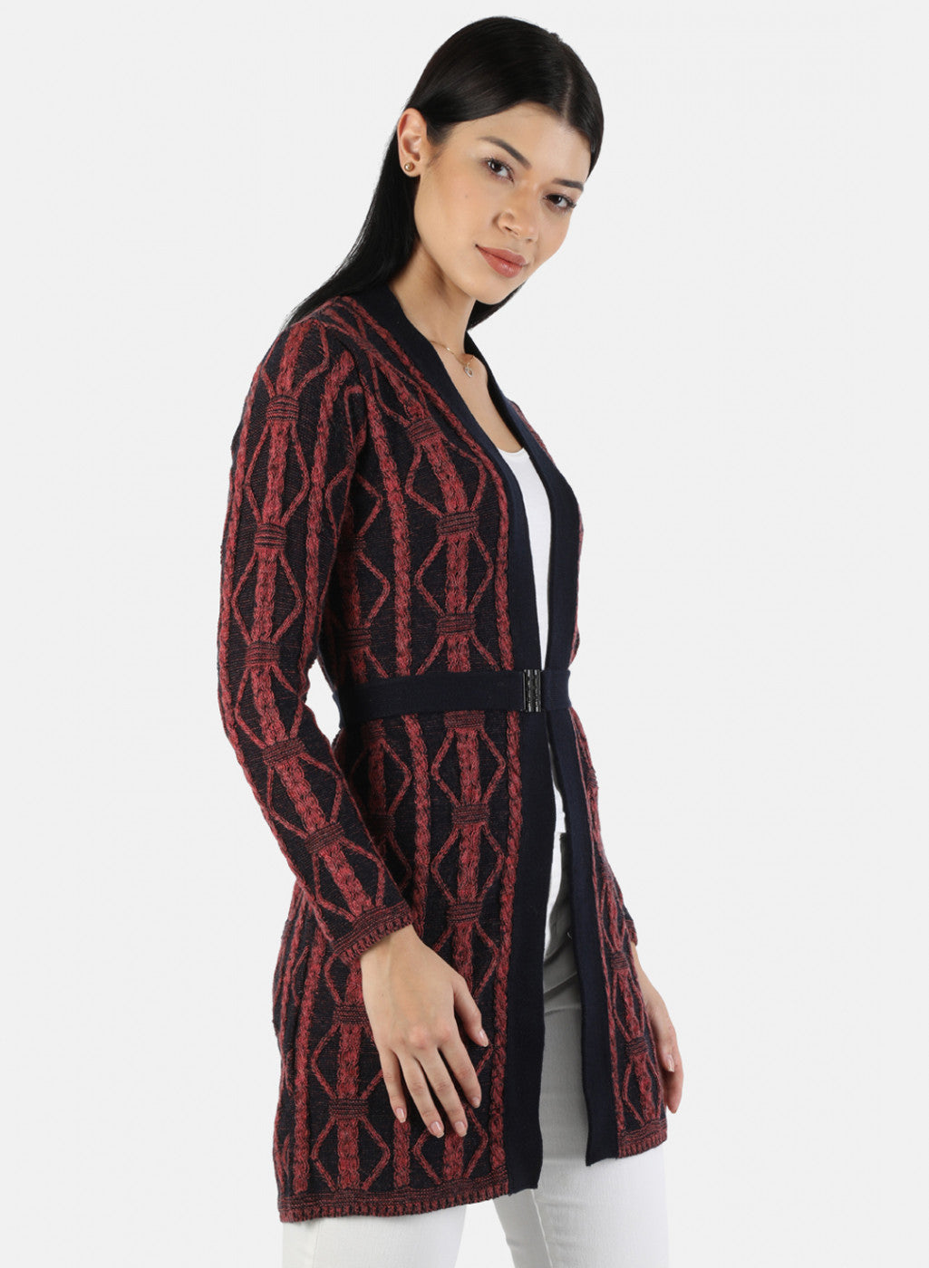 Women Pink Solid Cardigan