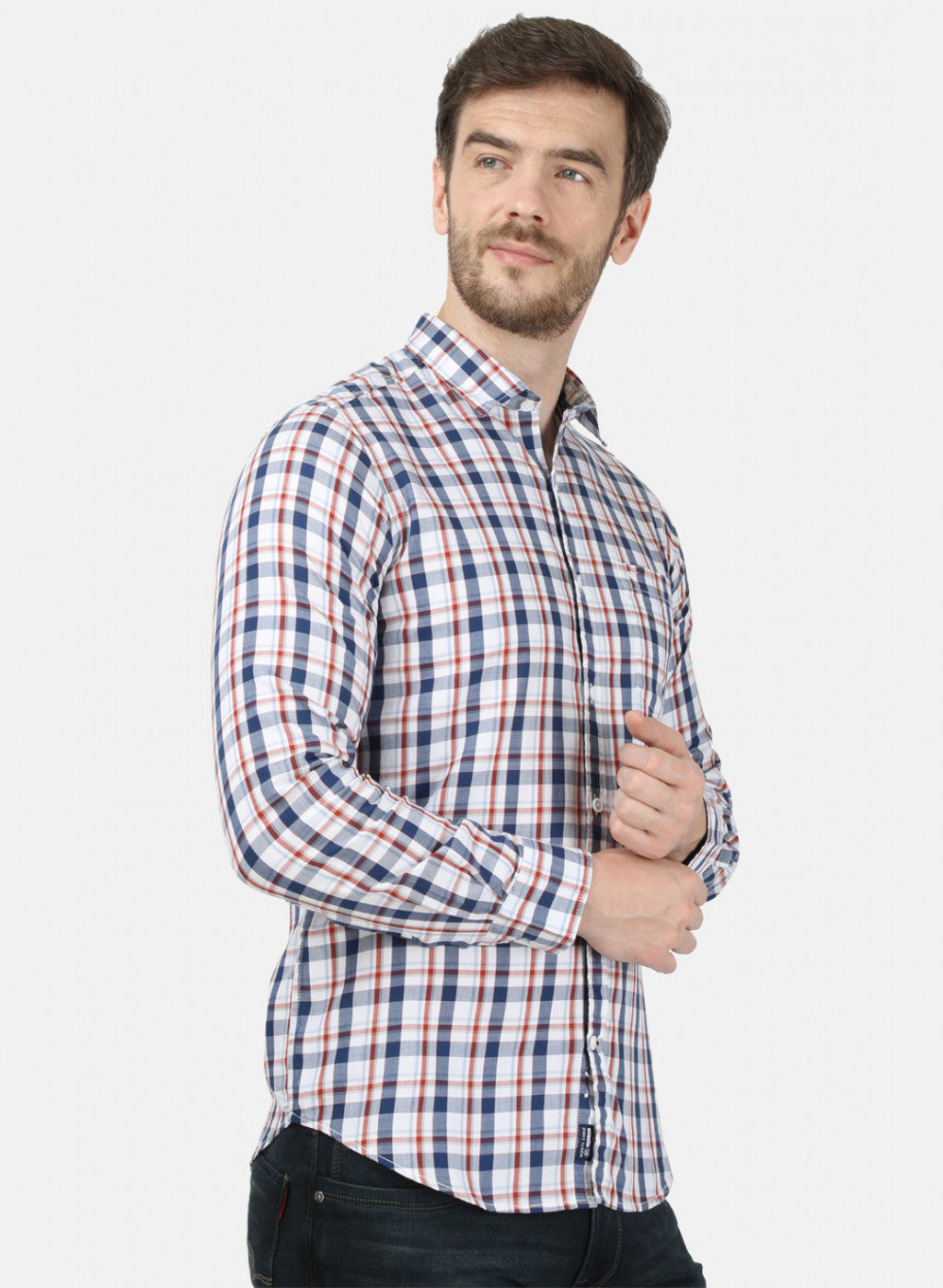 Mens Red & Blue Check Shirt