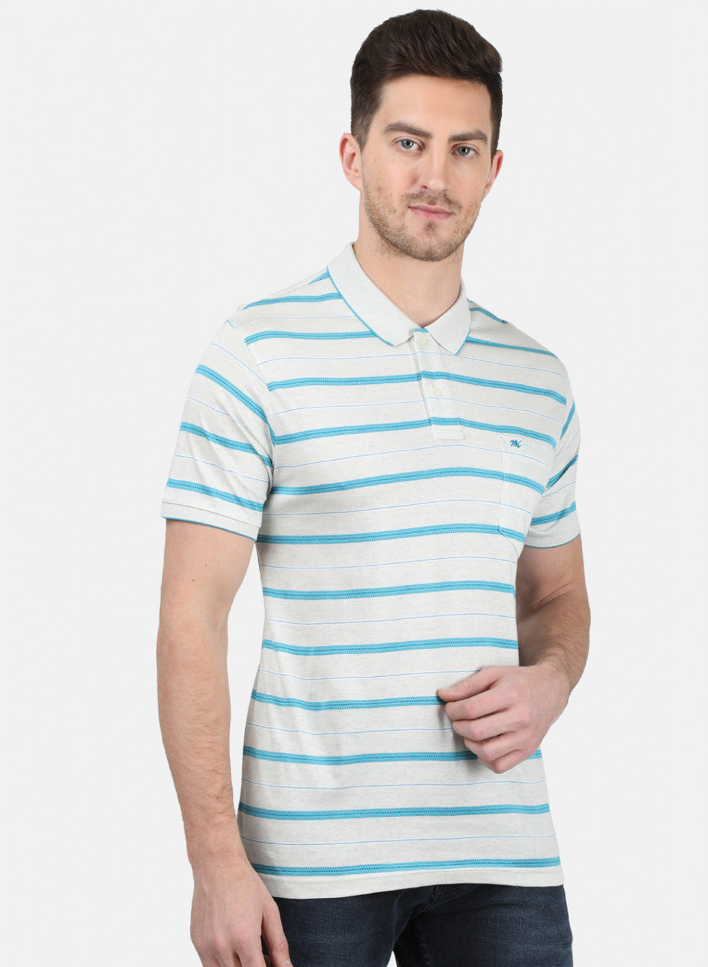 Mens Grey Stripe T-Shirt
