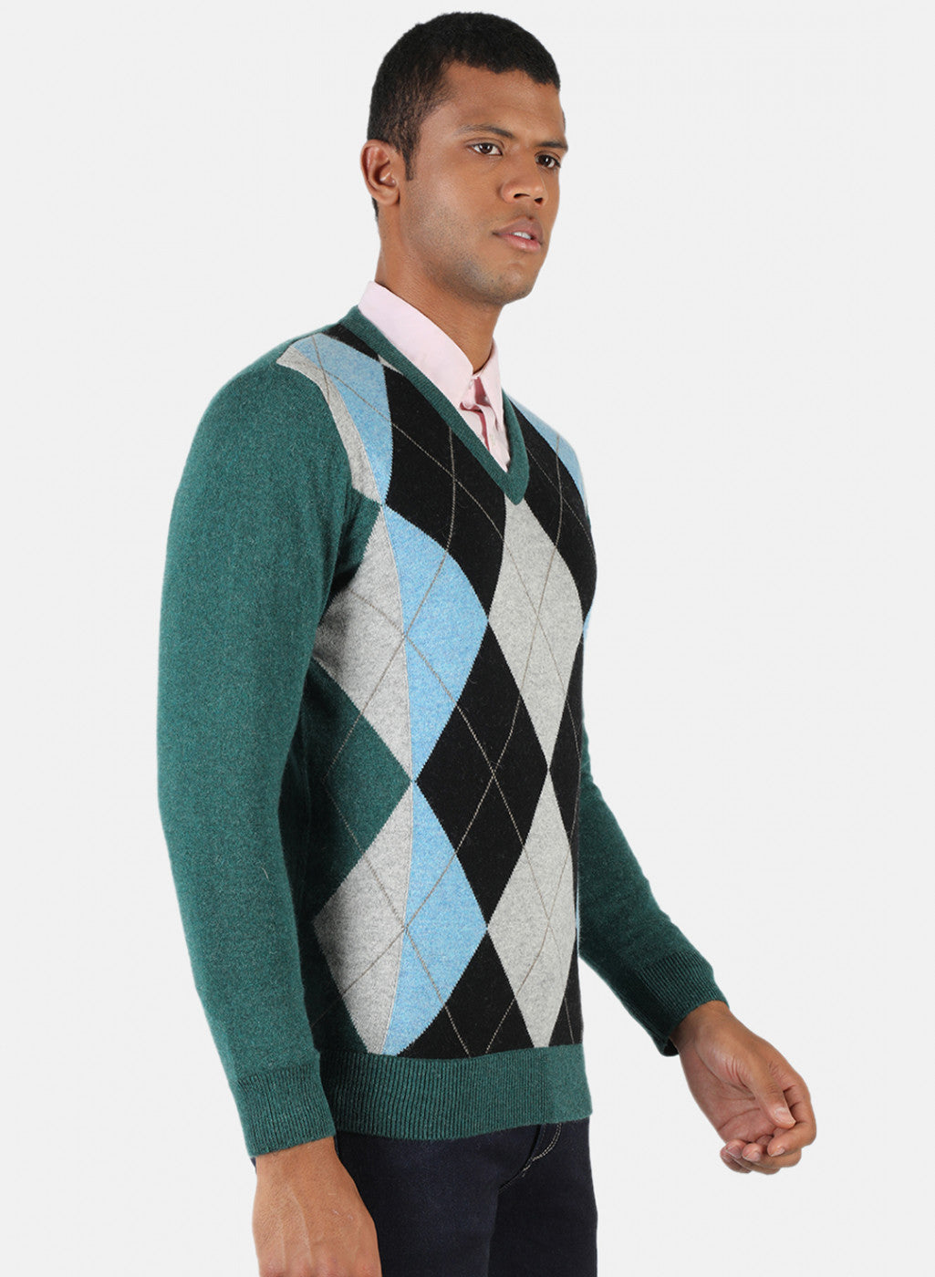 Men Green Solid Pullover