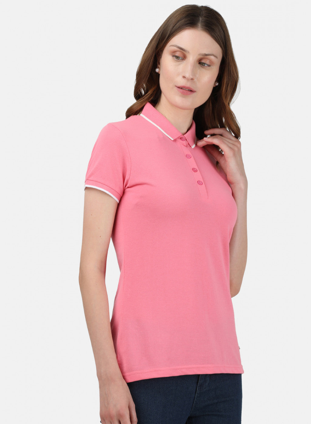 Womens Light Pink Plain T-Shirt