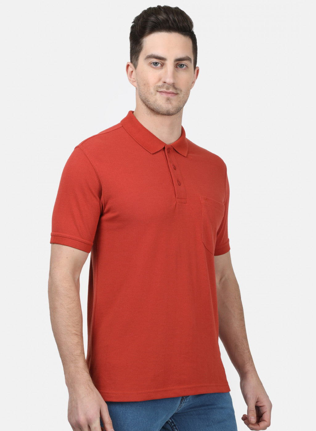 Mens Orange Plain T-Shirts