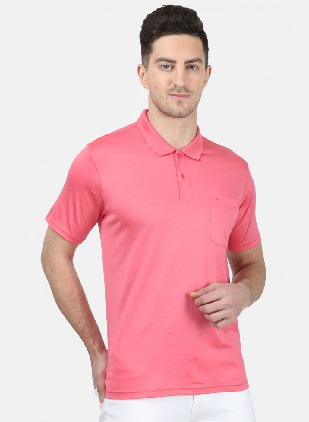Mens Pink Plain T-Shirt