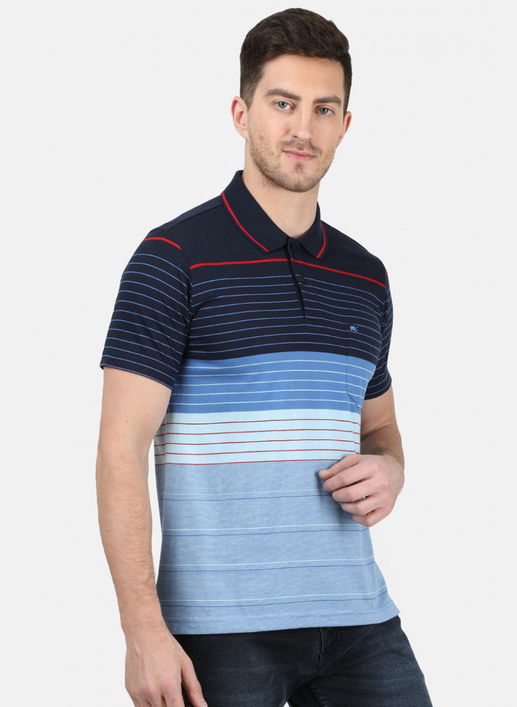 Mens Sky Blue Stripe T-Shirt